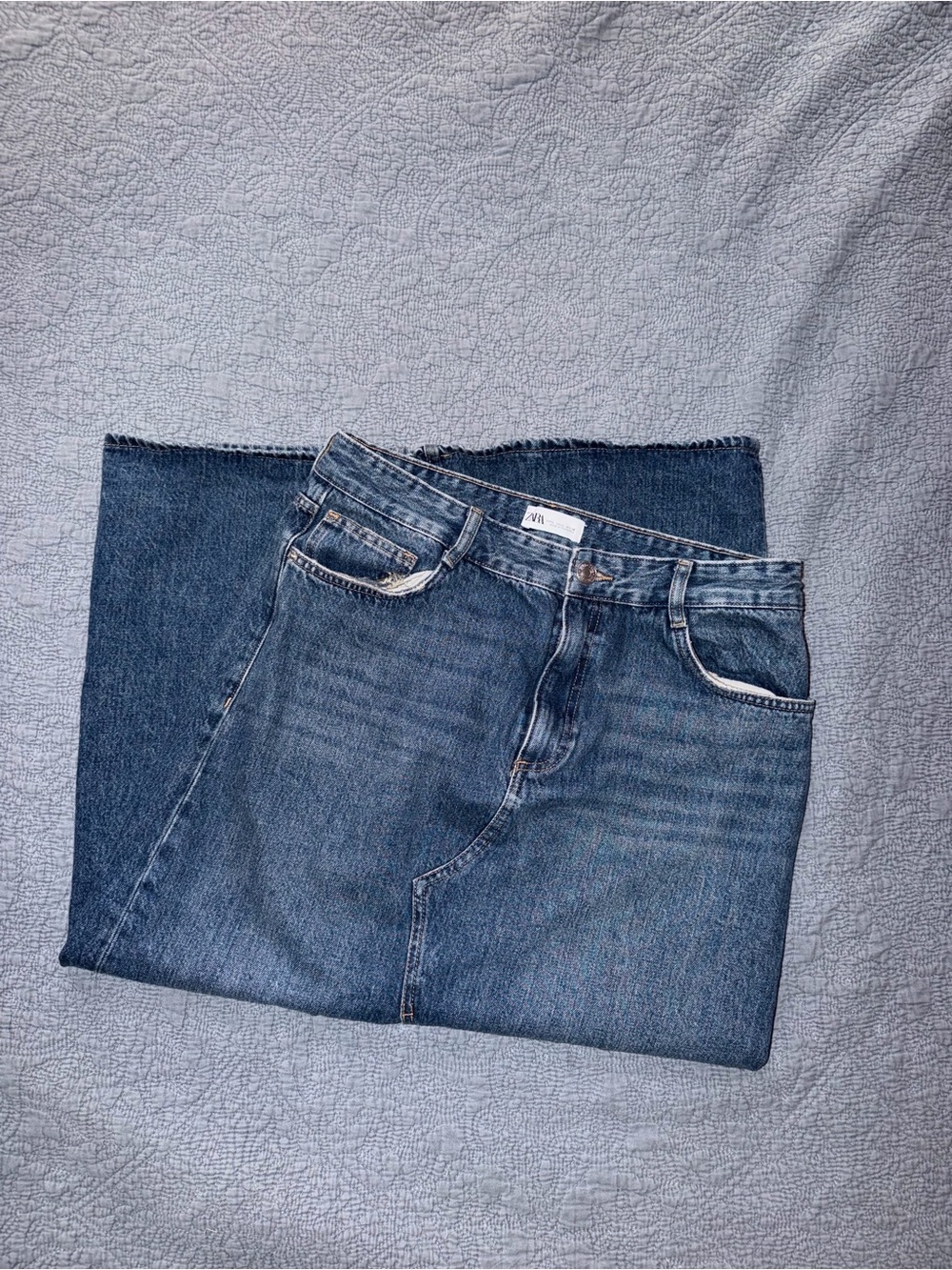 Zara Blue Denim Maxi Skirt